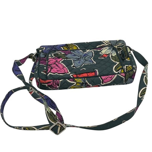 Vera Bradley Handbags - Vera Bradley Falling Flowers Crossbody Bag Adjustable Strap Zip Closure Quilted